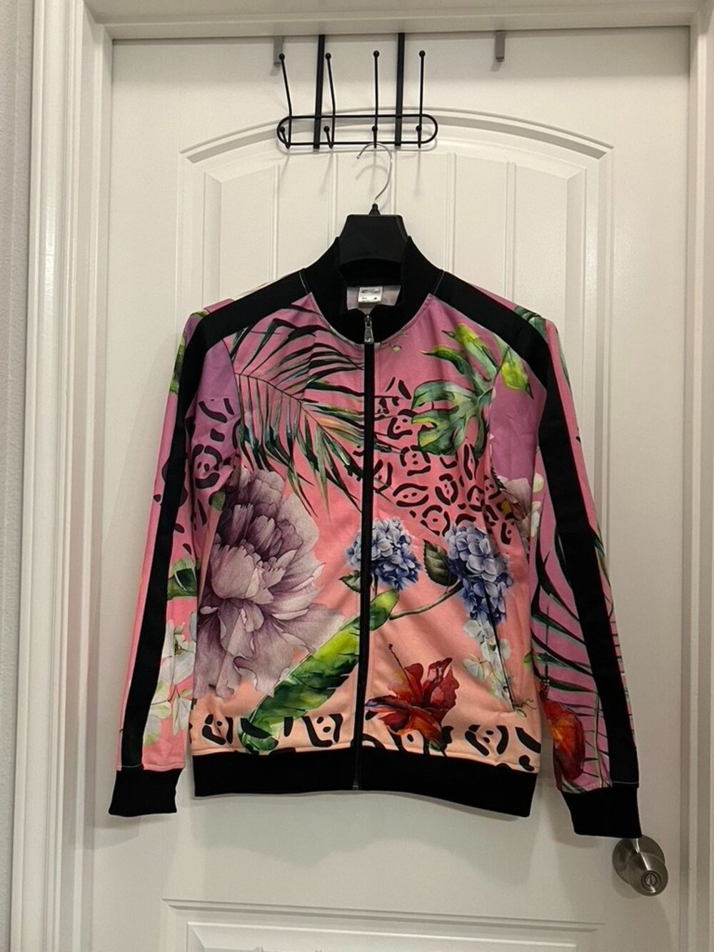 Gently Pre-Owned MIKAELA PABON Men's Floral Tropical Bomber Jacket